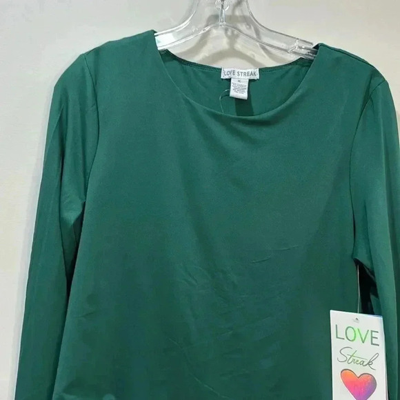 Love Streak Green Long Sleeve Crewneck Shirt XL - Picture 2 of 9